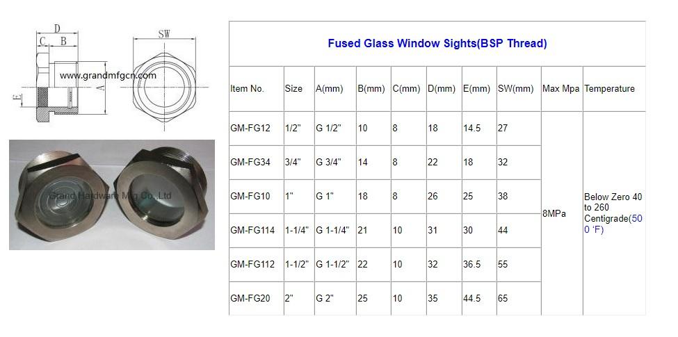 fused oil sight glass