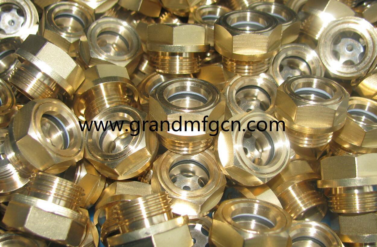 BRASS OIL SIGHT GLASS M16 M18 M22 M27