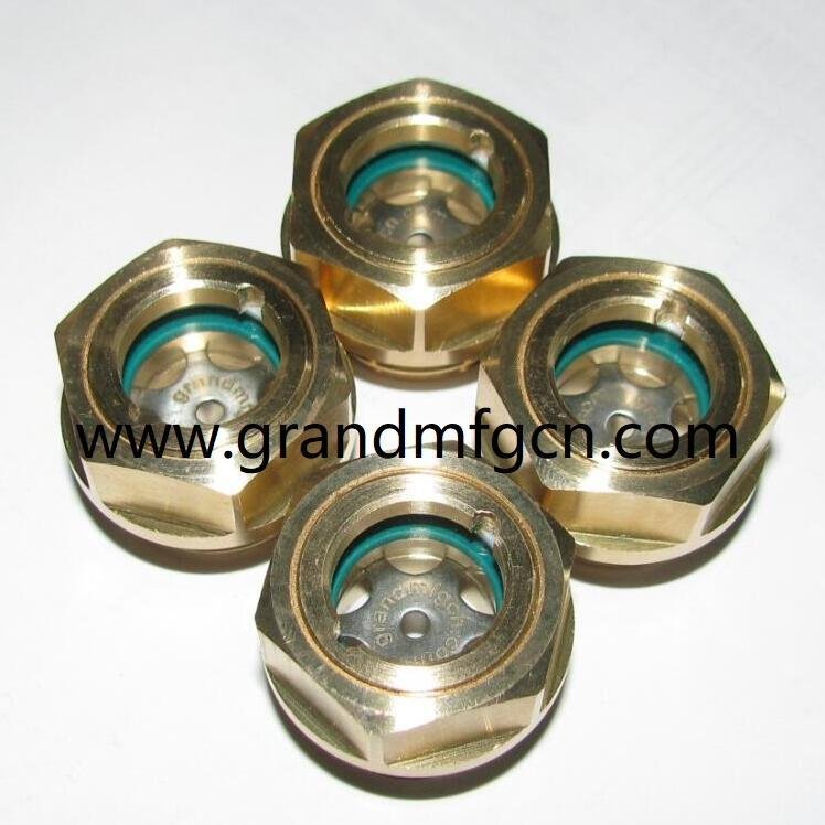 Industrial gear unit Brass oil level sight glass G1"