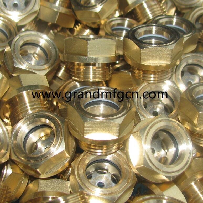 Industrial gear unit Brass oil level sight glass G1" 2
