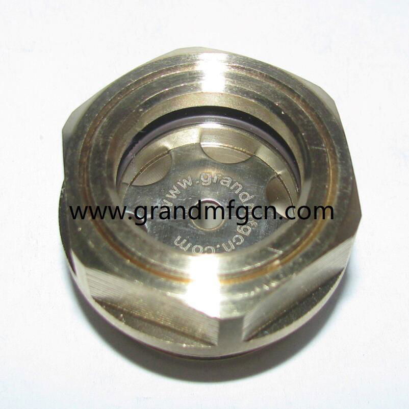 GrandMfg® Worm Gear Reducers Brass oil level sight glass BSP and Metirc Thread 3