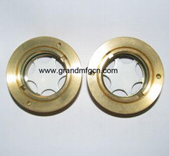 Aerzen Screw compressor Brass Circular Oil level sight glass white reflector