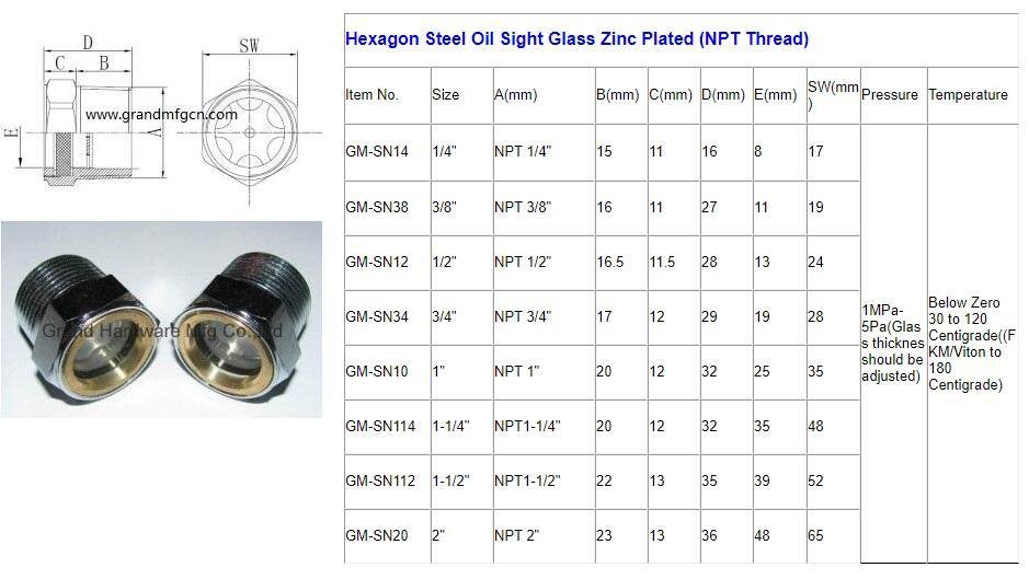 NPT螺紋碳鋼油液位視鏡油鏡油標油窗 2
