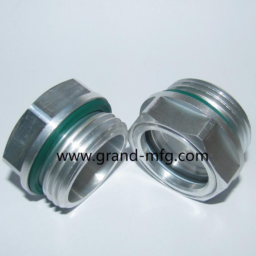 Heavy Duty Hydraulic Oil Cooler GrandMfg® aluminum oil sight glass plug window 3