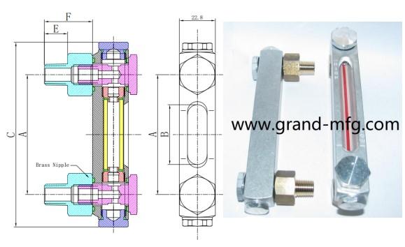 ALUMINUM OIL SIGHT GLASS GAUGE