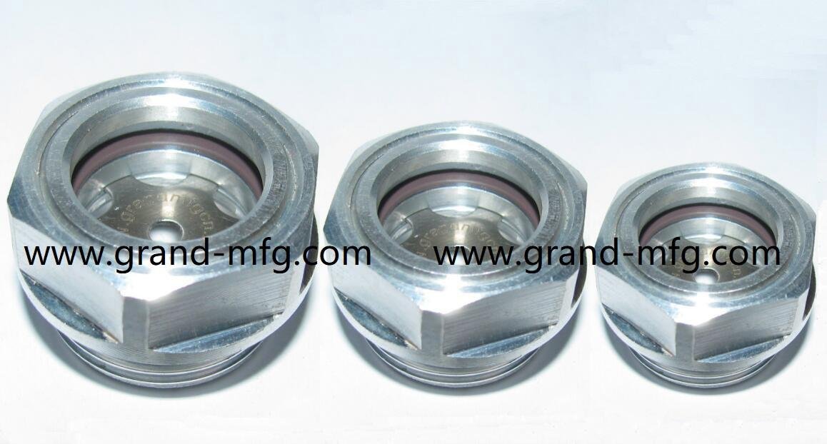 Air compressor GrandMfg® Aluminum visual level sight glass indicator 3