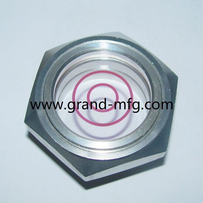 ALUMINUM OIL SIGHT GLASS WITH RED MARKING