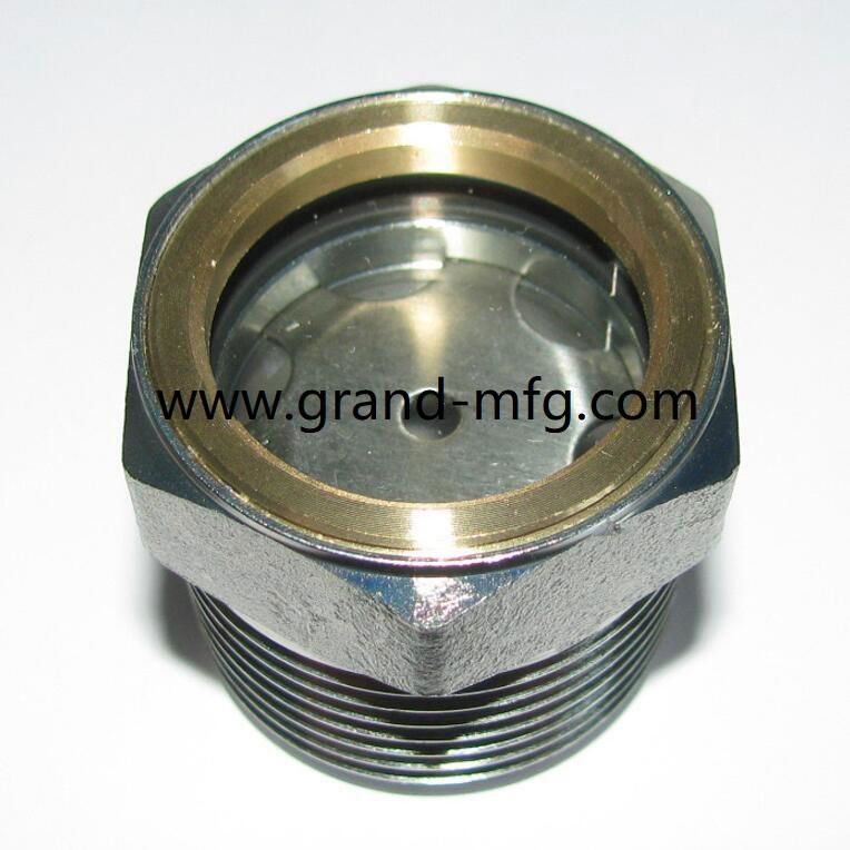 NPT 3/8" Carbon Steel oil level sight glass Zinc plated with reflector 3