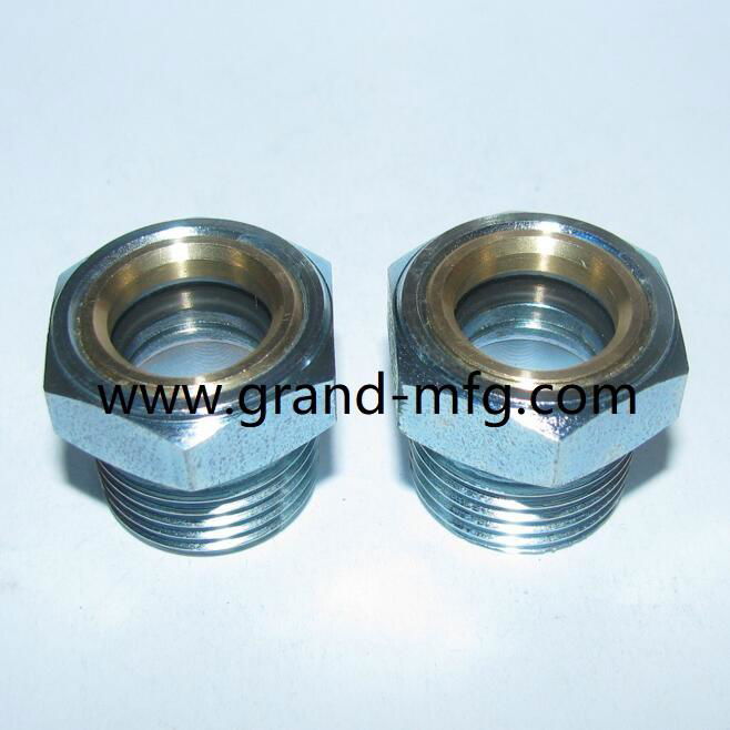 GrandMfg® Hydraulic oil tank Brass and steel oil level sight glass plug NPT1/2" 3