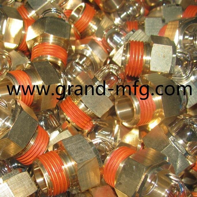 GrandMfg® NPT3/8" brass dome oil sight glass Ölschauglas 3
