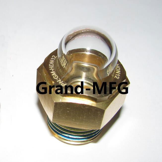 YZ易泽GrandMfg® NPT1/2半球形油窗观察镜凸顶油镜GM-HDN12