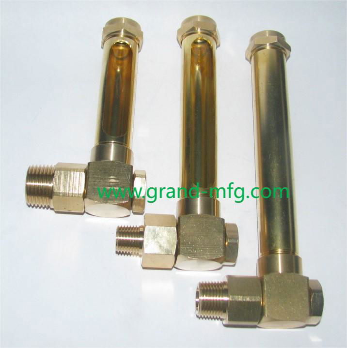 Short Elbow Brass Tube oil level Gages Indicator Ölschauglas gauge 2