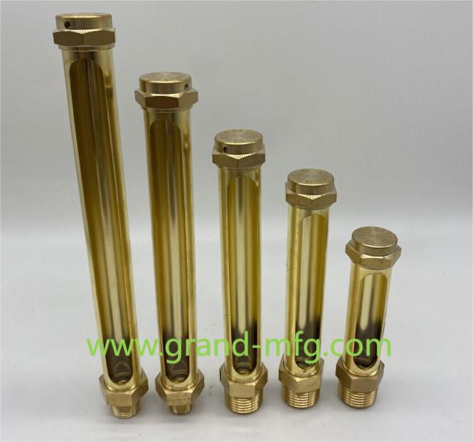 Male thread Brass tube Oil Sight Glass & Level Monitor