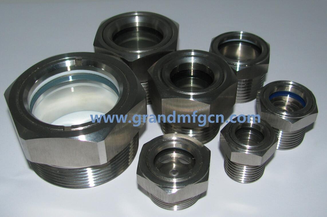 SAE 10 Thread 7/8"-14 UNF Pitch Stainless Steel 304 Oil Sight Glass window plugs 3