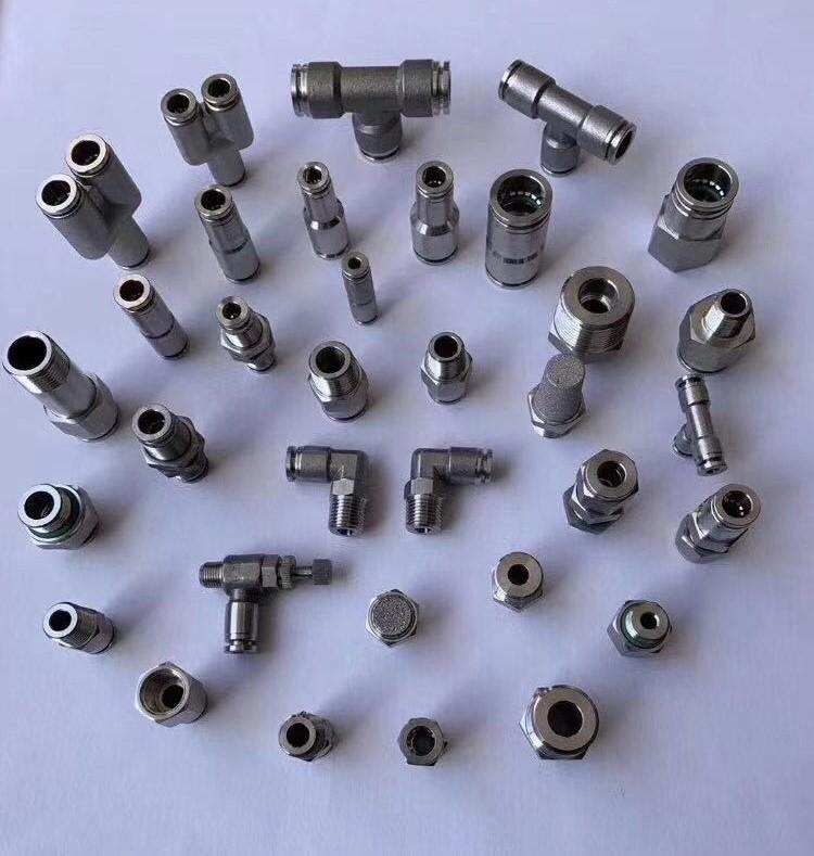 SAE UNF7/16"-20 x  NPT1/2"  304不锈钢真空泵制冷接头 3