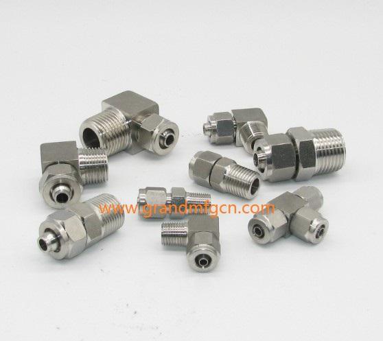 SAE UNF7/16"-20 x  NPT1/2"  304不锈钢真空泵制冷接头 4