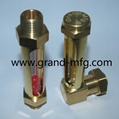 Brass level sight gauge for horizontal drum