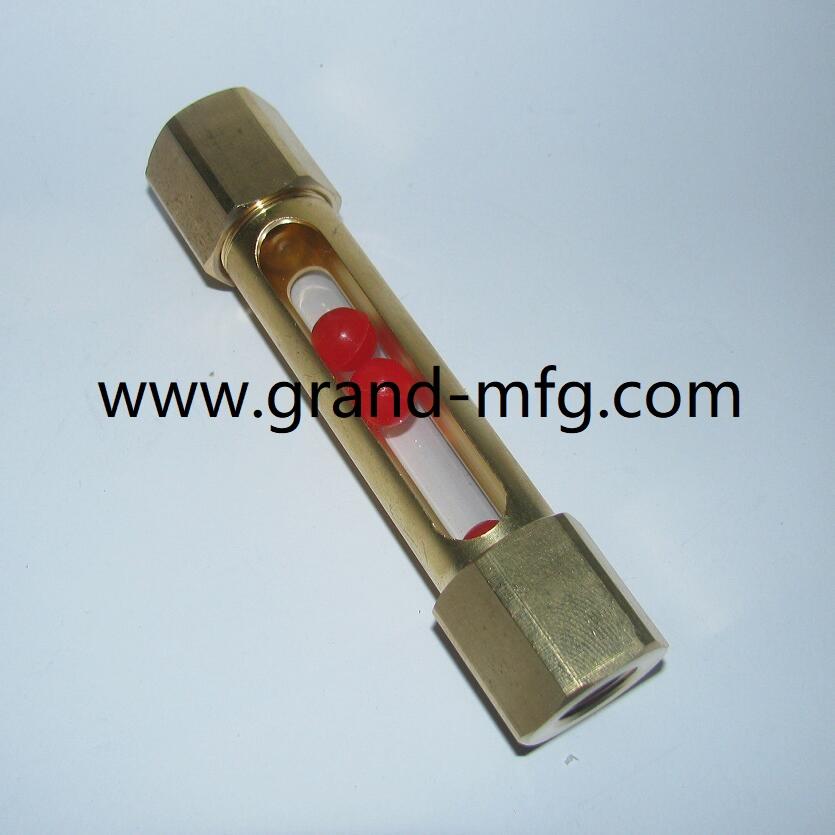 Double Female G1/4" Tubular brass level gauge indicator Durchflussanzeiger  2