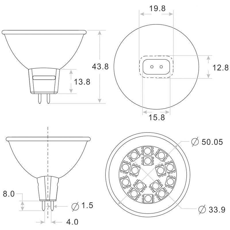 MR16 Led – 15 Pcs 5050 Leds 5