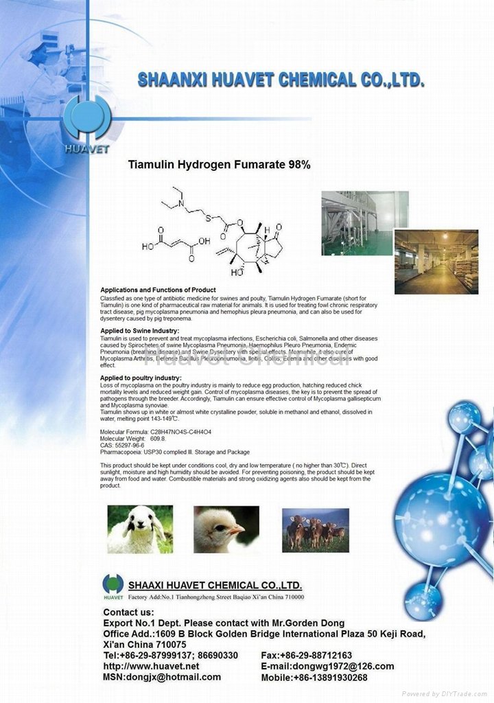 Tiamulin Hydrogen Fumarate (Min 98%) USP32 1