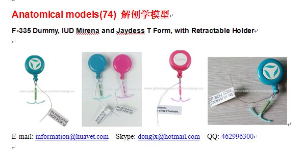 F-335 Dummy, IUD Mirena and Jaydess T Form, with Retractable Holder