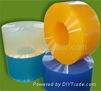 PVC curtain sheet with transparent, blus, yellow