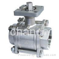 3pc ball valve with mounting pad