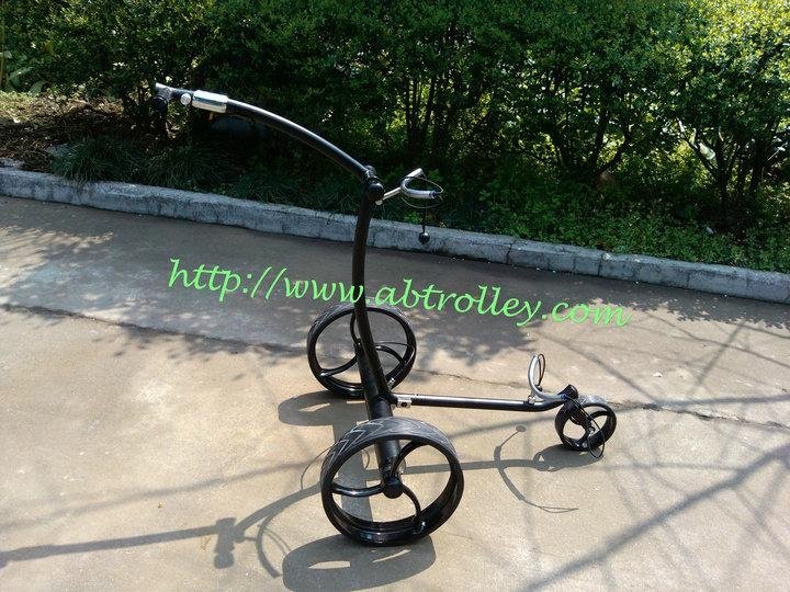 Black stainless steel remote golf trolley