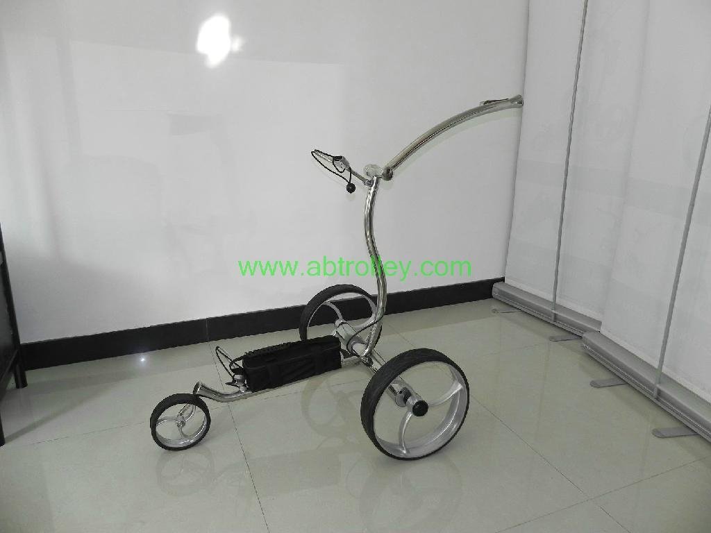 Wave shaped Germany stainless steel golf trolley with lithium battery 2