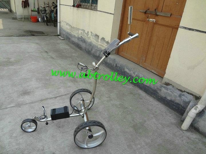 Patented finest light stainless steel electric golf trolley 3
