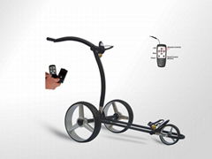 Remote electric golf trolley