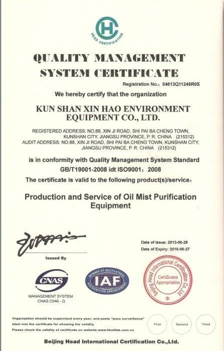 ISO9001质量管理体系证书（中）