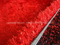 批發長毛地毯 冰絲地毯 浴室地毯 紅色毯子