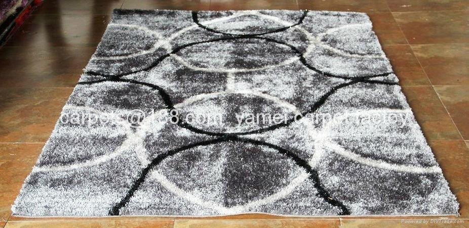 优质冰丝地毯 黒白色地毯210x270cm供应 2