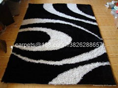 优质冰丝地毯 黒白色地毯210x270cm供应