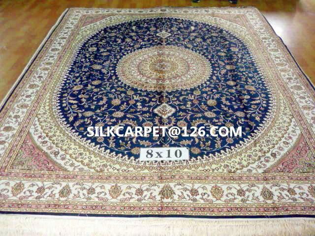Persian riches handmade art tapestry persian silk carpet size 8X10 ft