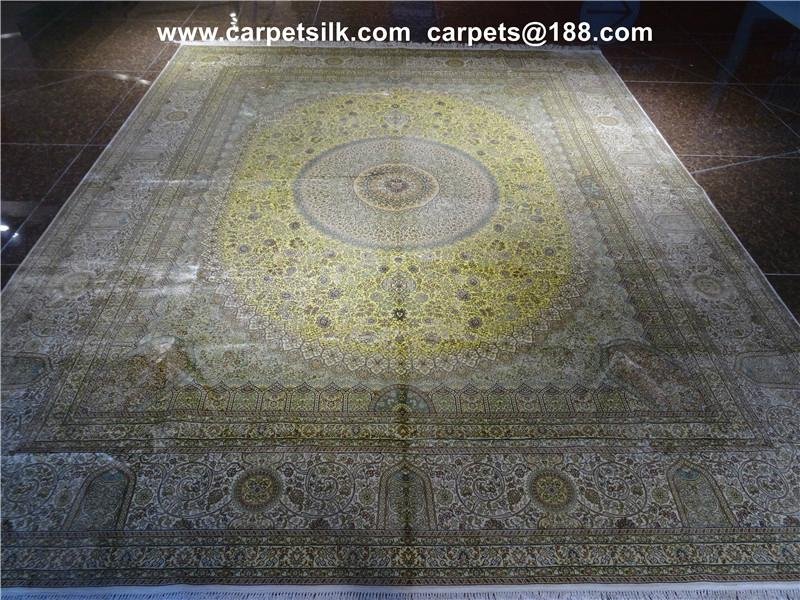 波斯富贵创造历史-桑蚕丝手工地毯 11x8ft 英尺
