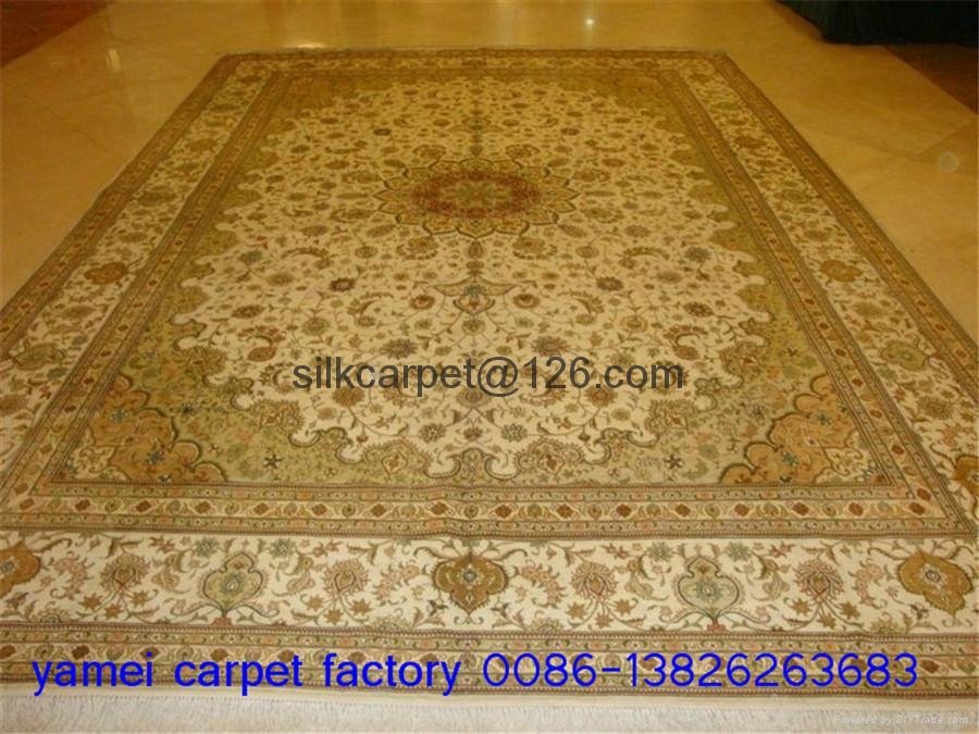 Wholesale size 9x12 feet Canton Fair Persian Handmade Silk rug living room 1