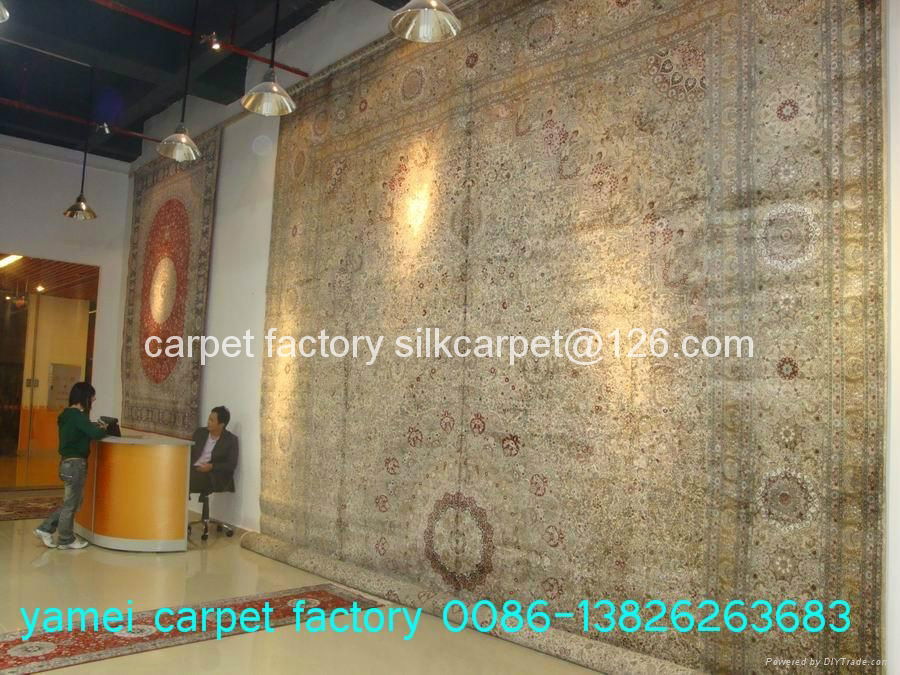 World Handmade Large Silk Carpet 28x48 ft Handmade Art tapestry