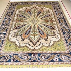 An 8x10ft premium handmade silk Persian carpet