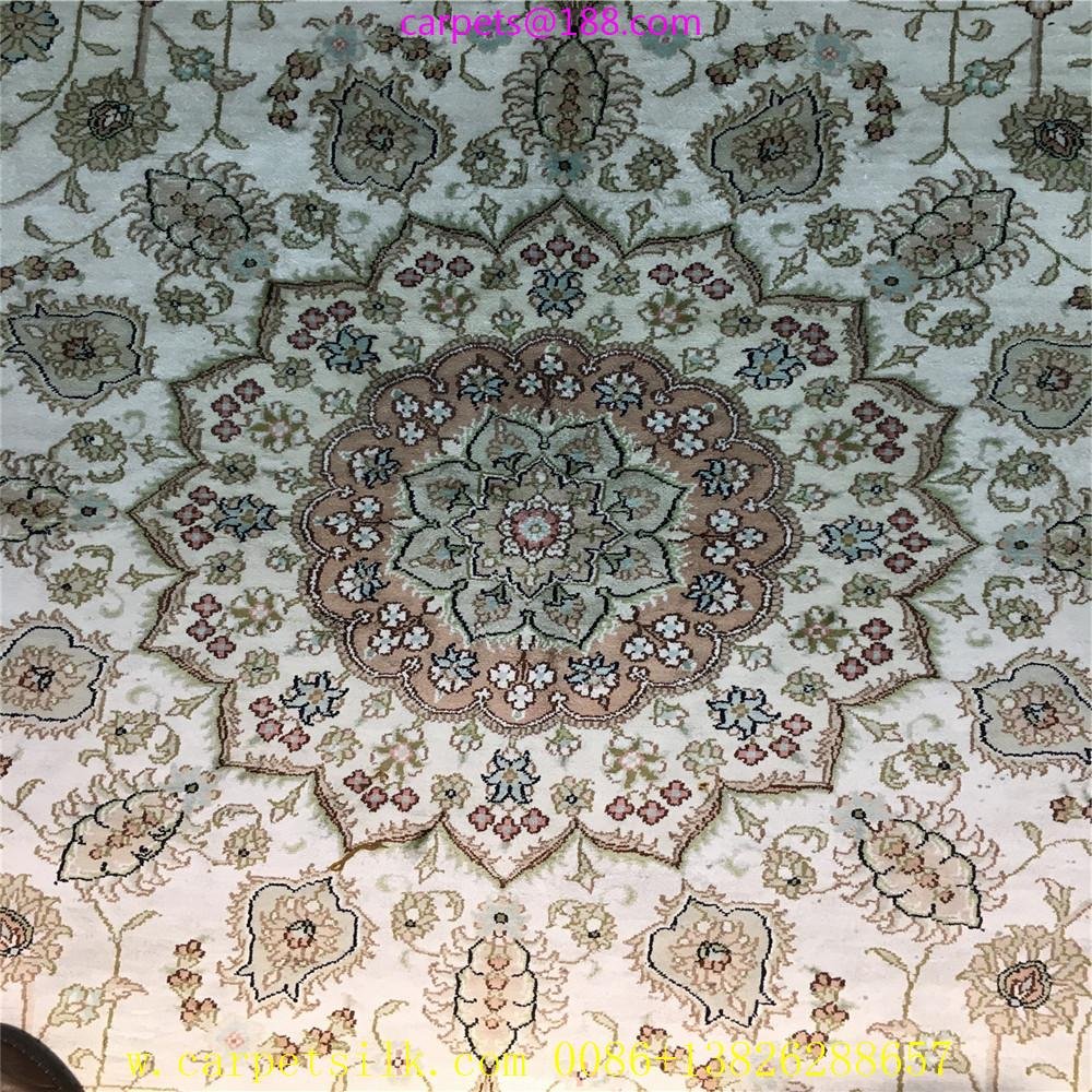 8x11ft silk carpet真絲手工織造的書房地毯,亞美傳奇波斯圖案 3