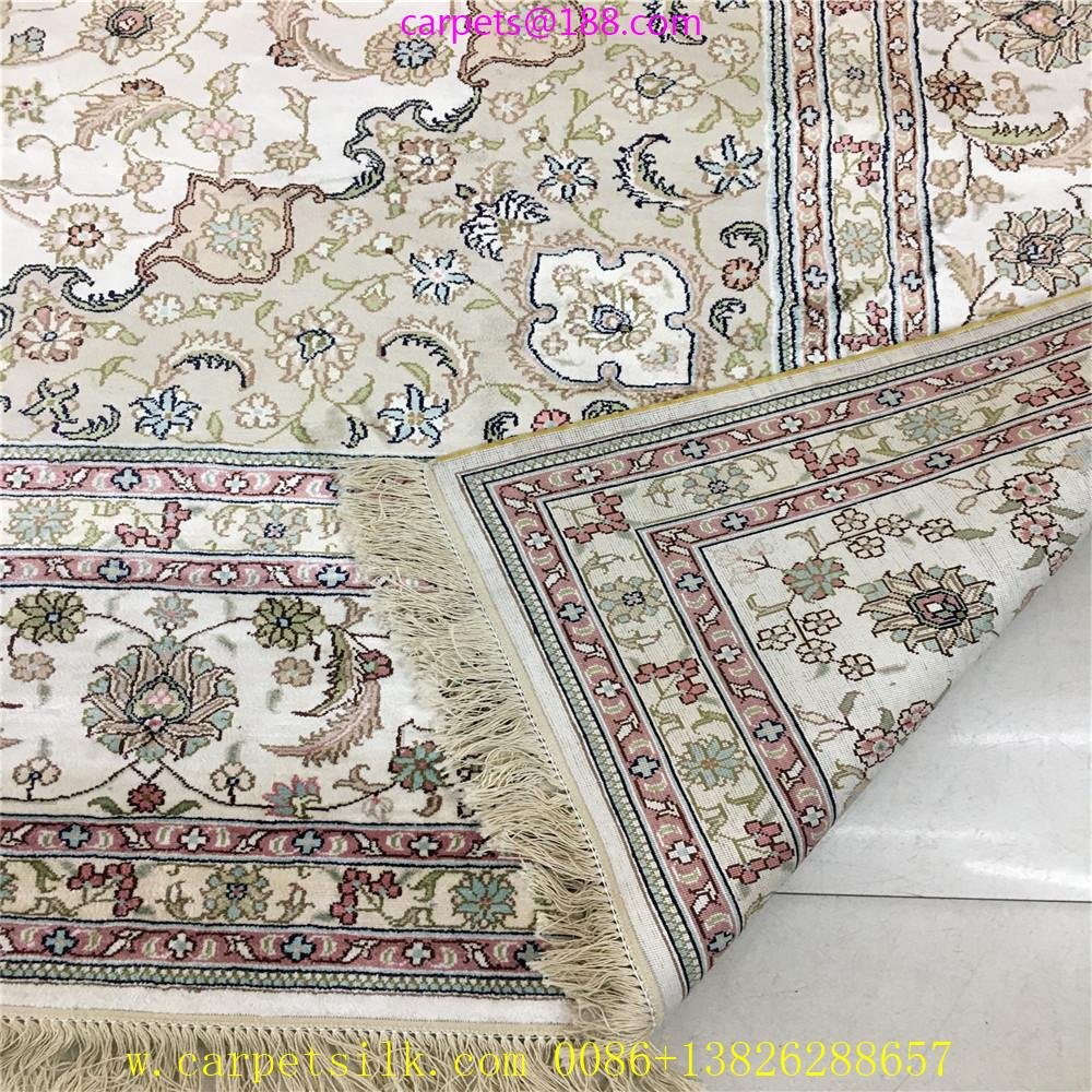 8x11ft silk carpet真丝手工织造的书房地毯,亚美传奇波斯图案 5