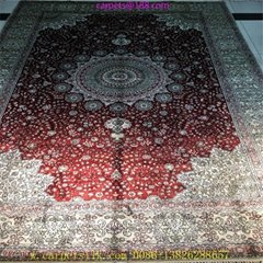Yamei wholesale red 6x9ft handmade bedroom rug
