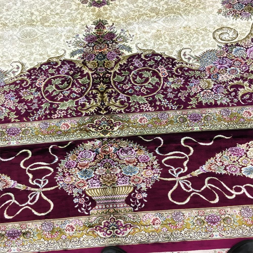 Mulberry silk carpet 14x20 ft wholesale and retail Handmade Persian art carpet 3
