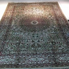 The manufacturer of high-quality handmade silk carpet is Yamei Carpet Factory