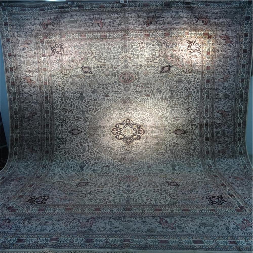 桑蠶絲材料波斯富貴生產大型手工壁毯及挂毯 1