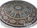 Handmade Silk Luxury 2x12ft Round Carpet Art Carpet - Asian American Legend 2