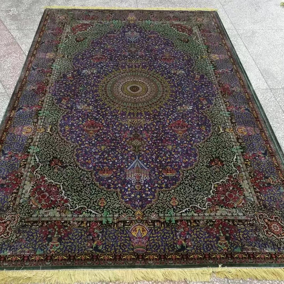 handmade silk persian carpet art silk wall hanging tapestry 3