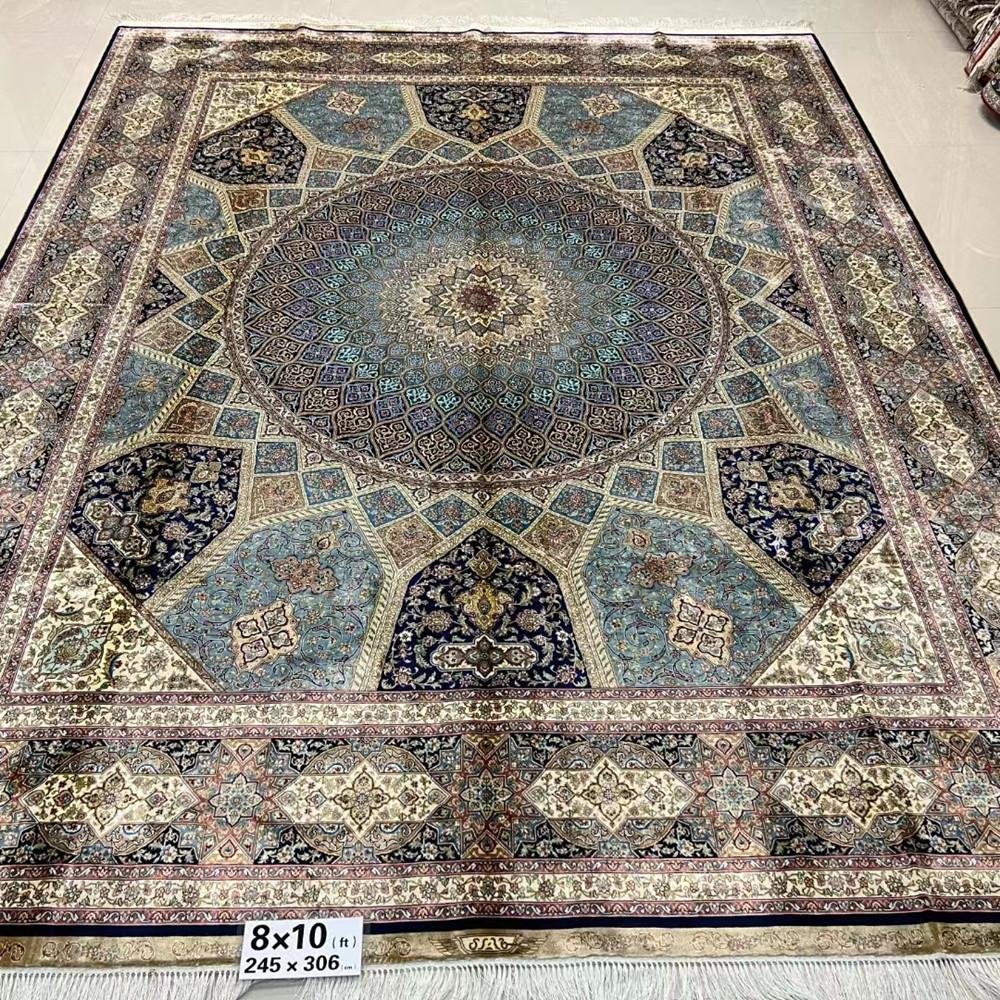 Persian splendor handmade silk persian carpet wall hanging tapestry 4