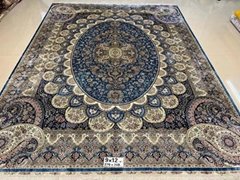 persian splendor 9x12ft royal blue handmade silk luxury sitting room carpet